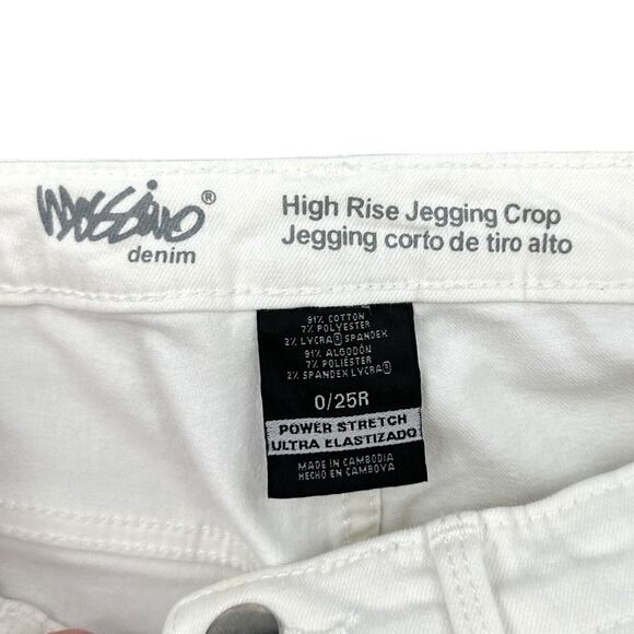 Mossimo White 5-Pocket Zip Fly High Rise Jeggings Crop Denim Jeans Womens 0/25R - Picture 3 of 7